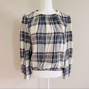 🌻 Cloth and Stone by Anthropologie Glacier Plaid Top Size Small